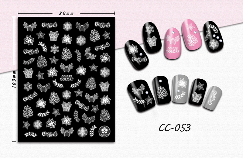 cc046-054 christmas nail sticker