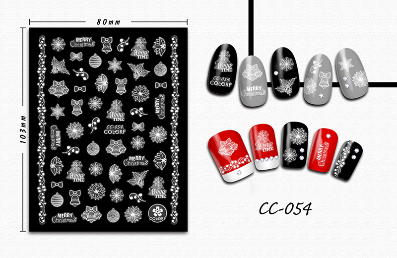 cc046-054 christmas nail sticker