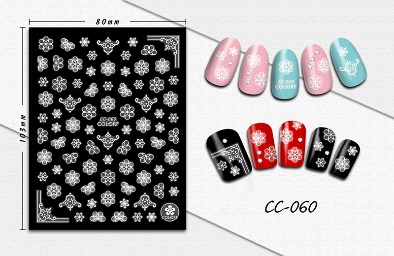 cc055-072 flower nail sticker