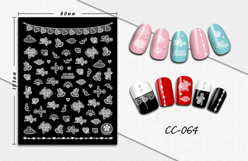 cc055-072 flower nail sticker