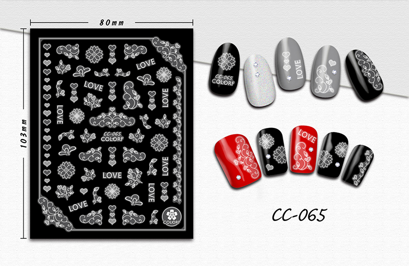 cc055-072 flower nail sticker