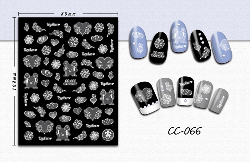 cc055-072 flower nail sticker