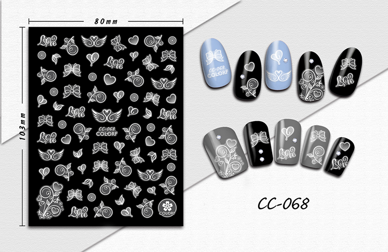 cc055-072 flower nail sticker