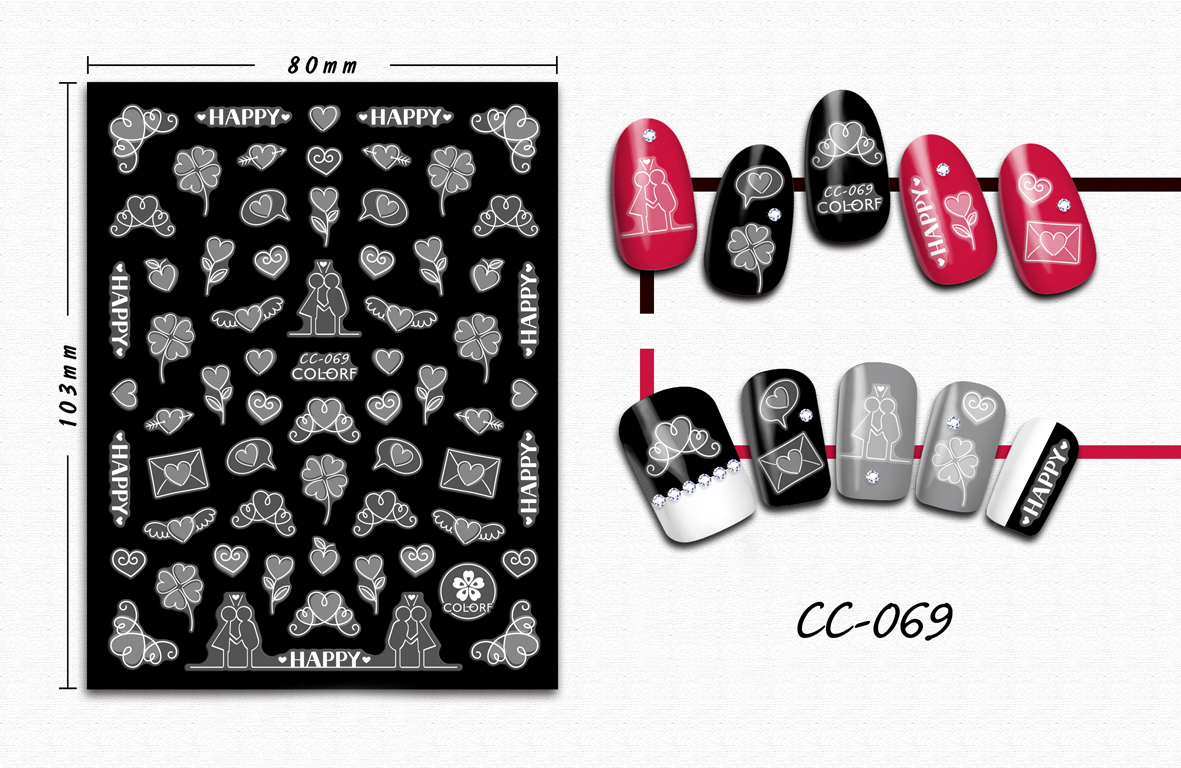 cc055-072 flower nail sticker