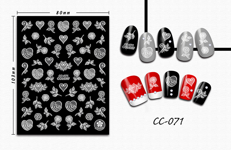 cc055-072 flower nail sticker