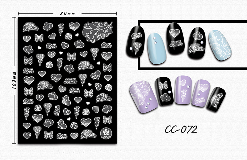 cc055-072 flower nail sticker