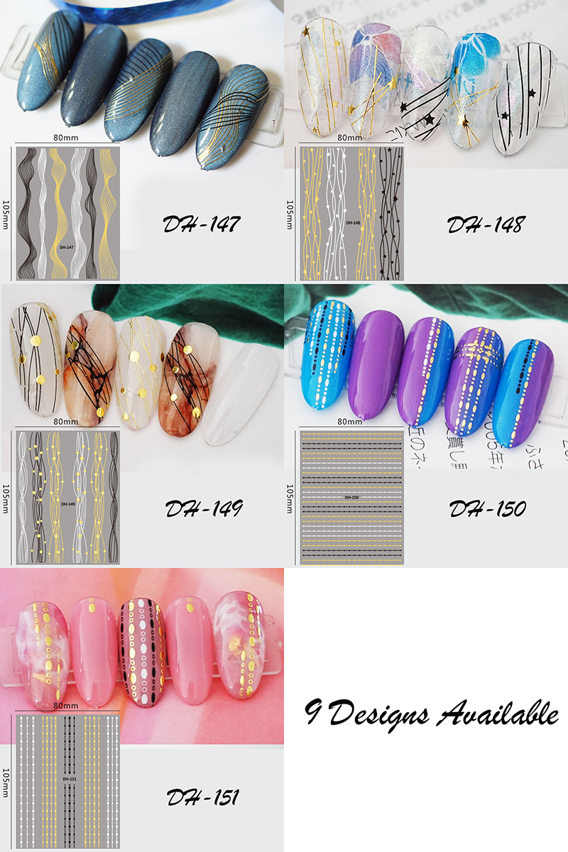 dh143-151 nail art line sticker