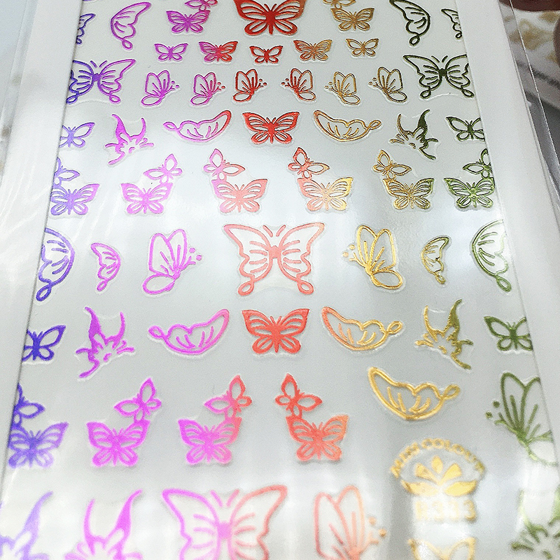 r332 butterfly gilded nail sticker