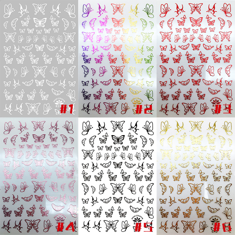 r333 butterfly gilded nail sticker