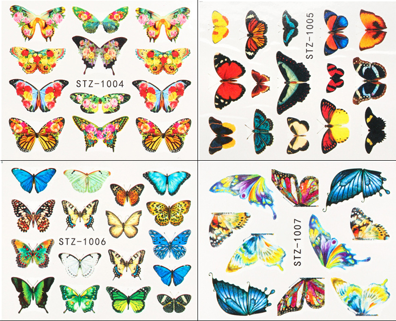 stz984-1017 butterfly theme nail tattoo