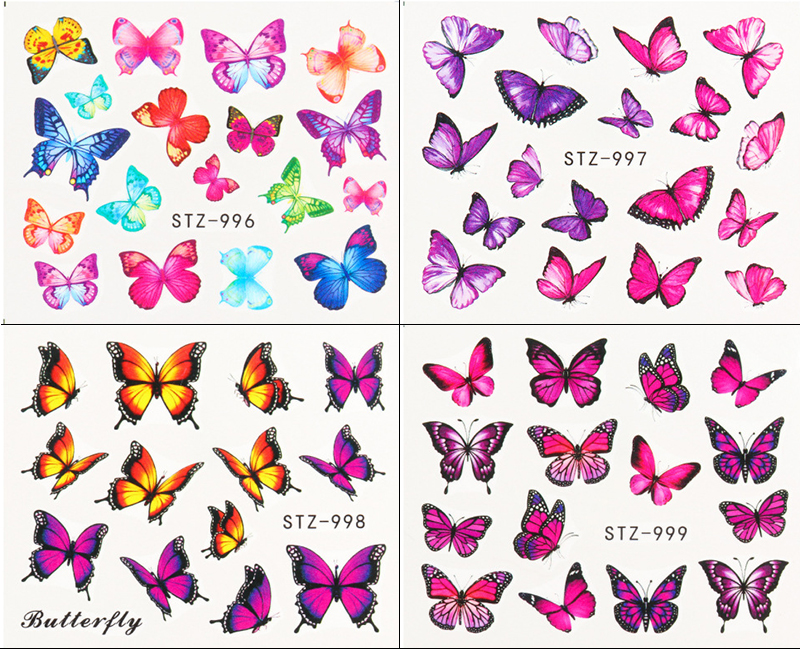 stz984-1017 butterfly theme nail tattoo