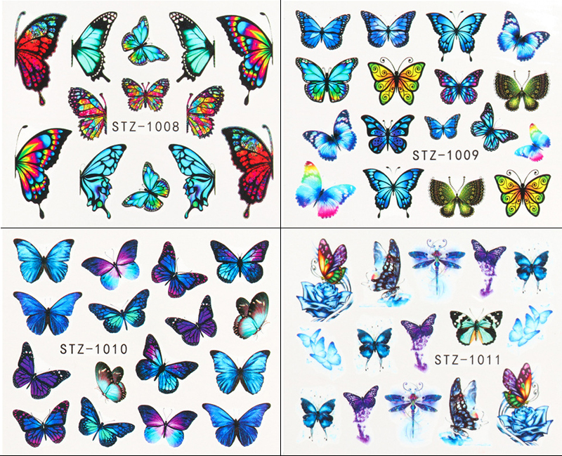 stz984-1017 butterfly theme nail tattoo