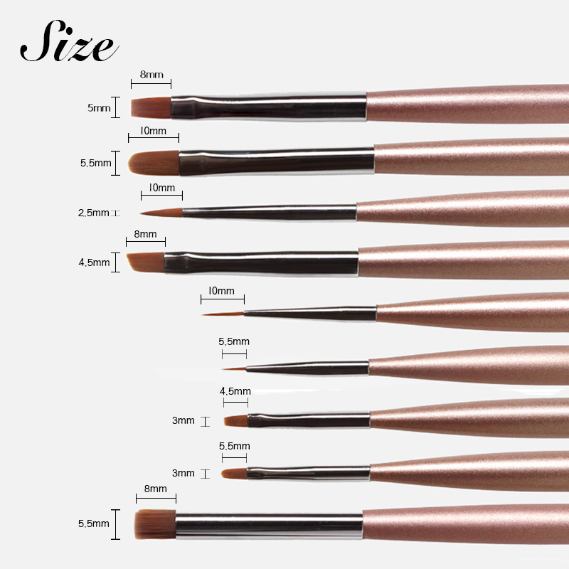 rose gold handle nail art brush