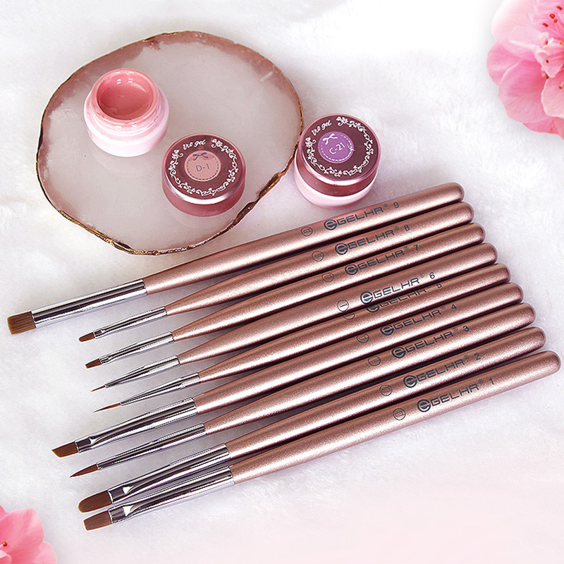 rose gold handle nail art brush