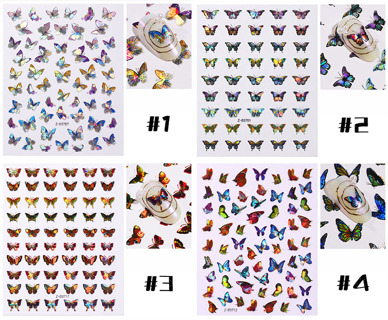 hd01-08 laser butterfly stickers