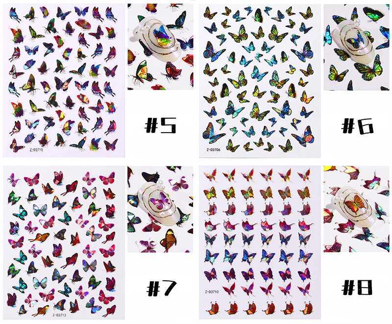 hd01-08 laser butterfly stickers