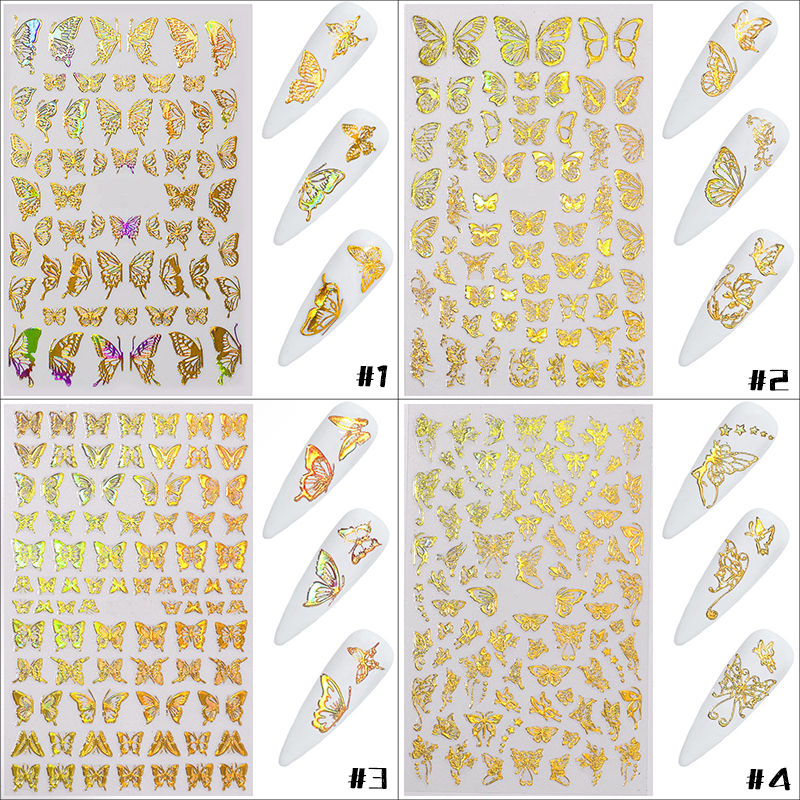 gold stamping butterfly stickers