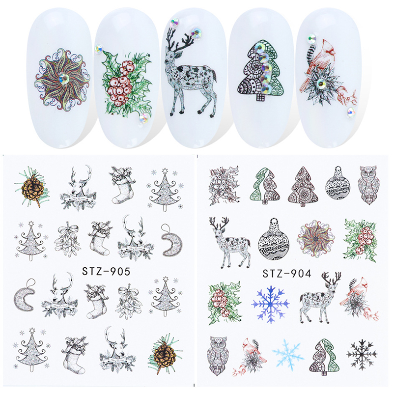 winter theme nail tattoo