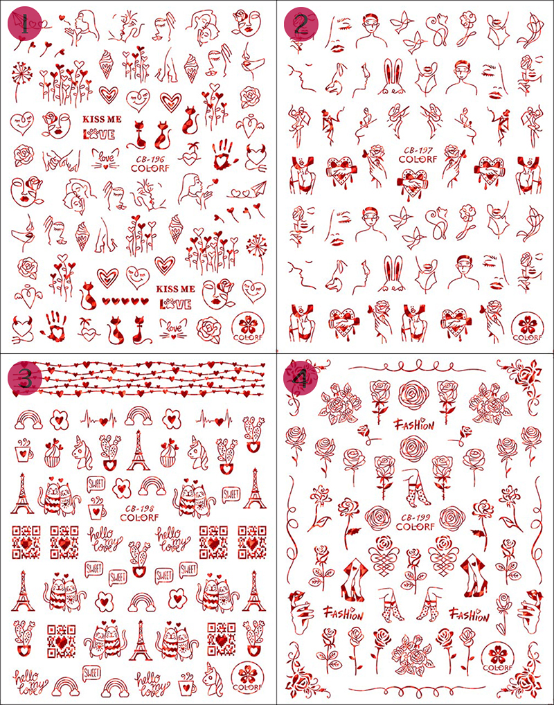 cb196-204 laser nail sticker