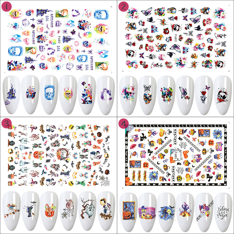 f682-691 christmas/halloween nail sticker