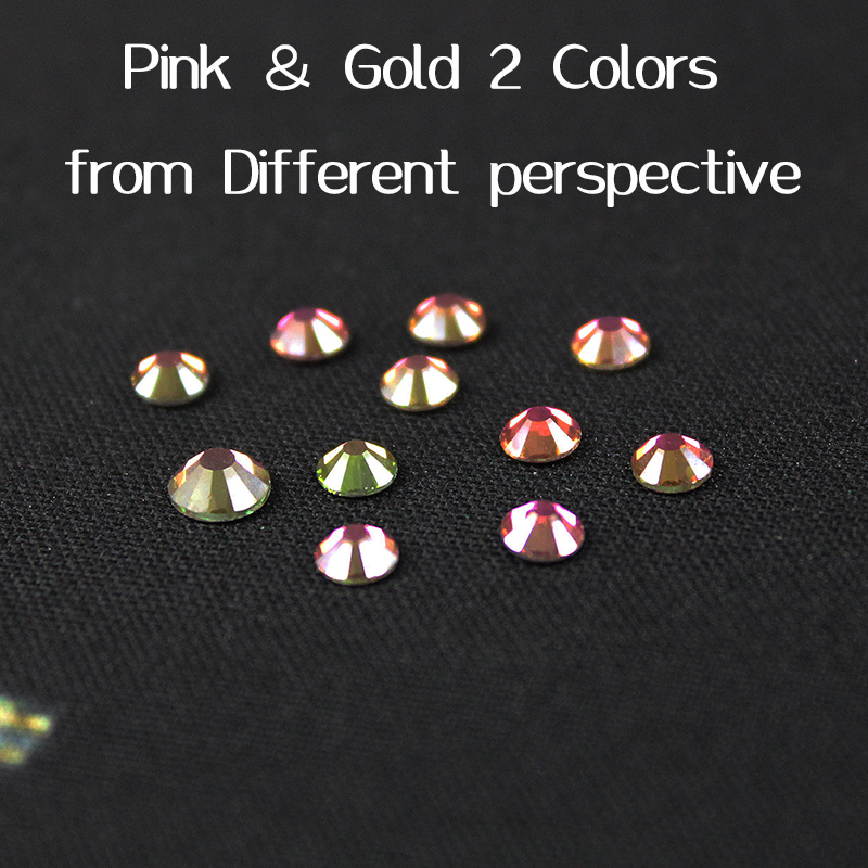 rnar-289 gold&rose iridescent rhinestone