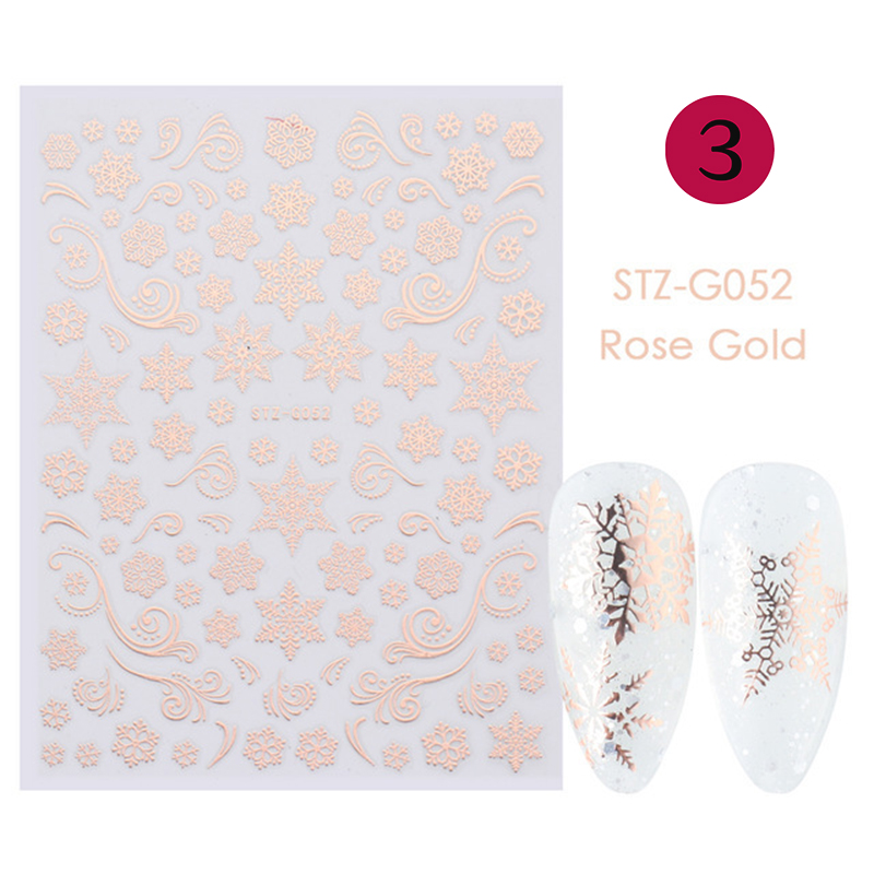 rose gold christmas nail sticker