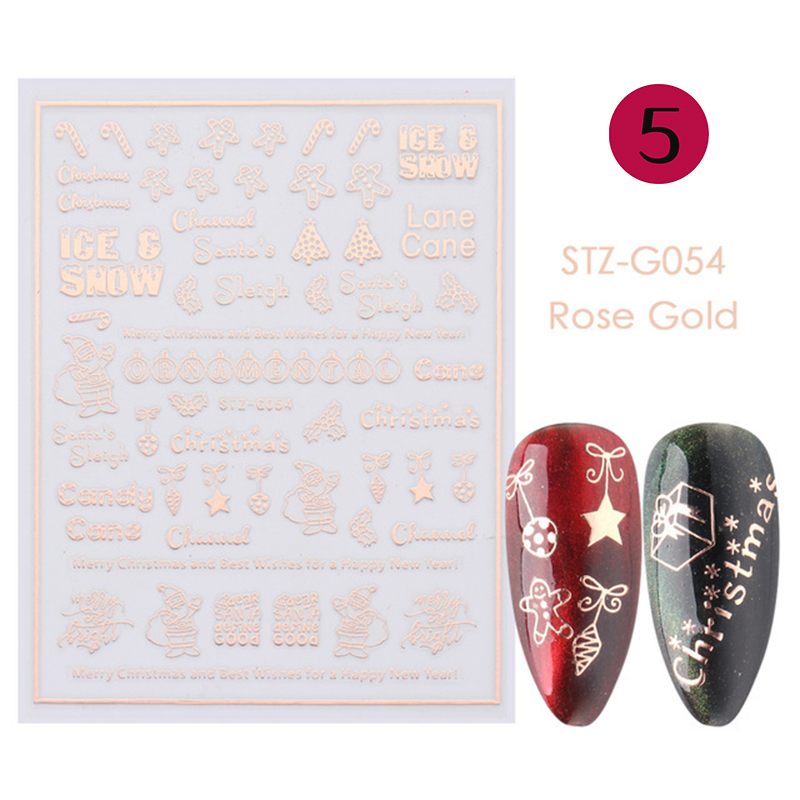 rose gold christmas nail sticker