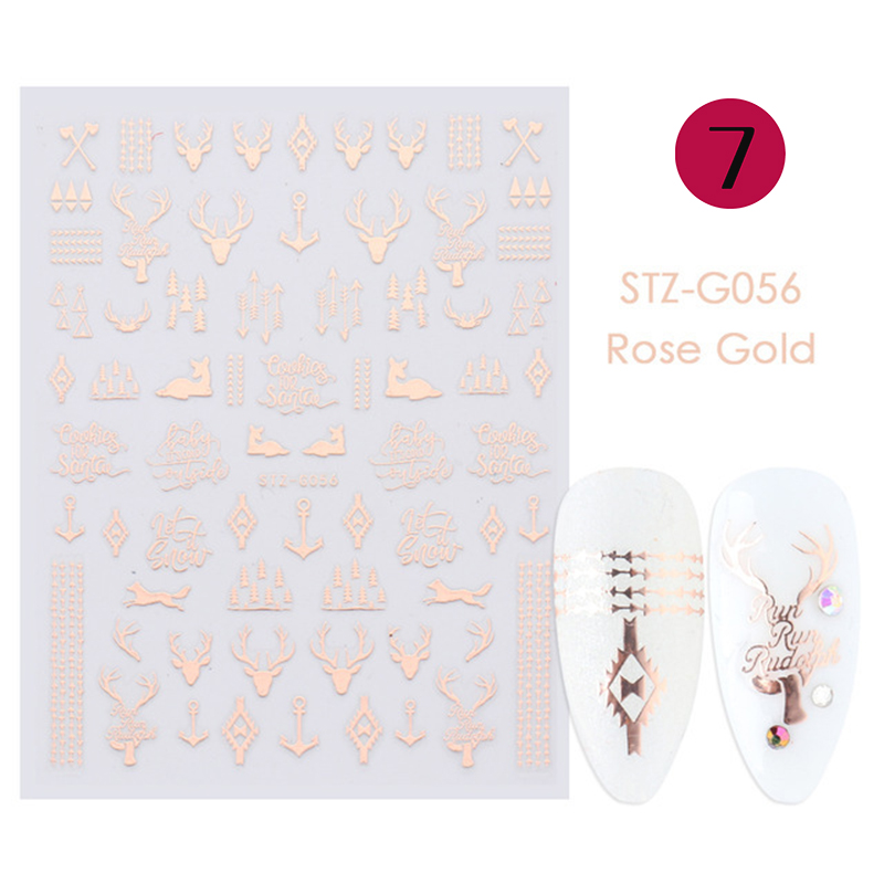 rose gold christmas nail sticker