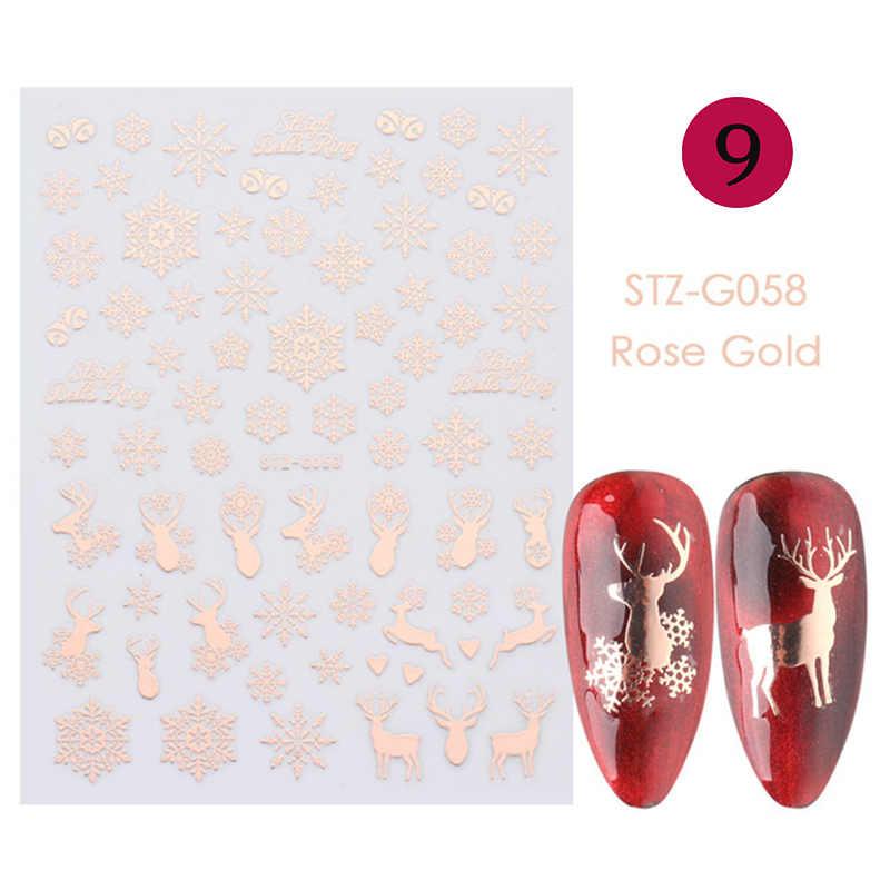 rose gold christmas nail sticker