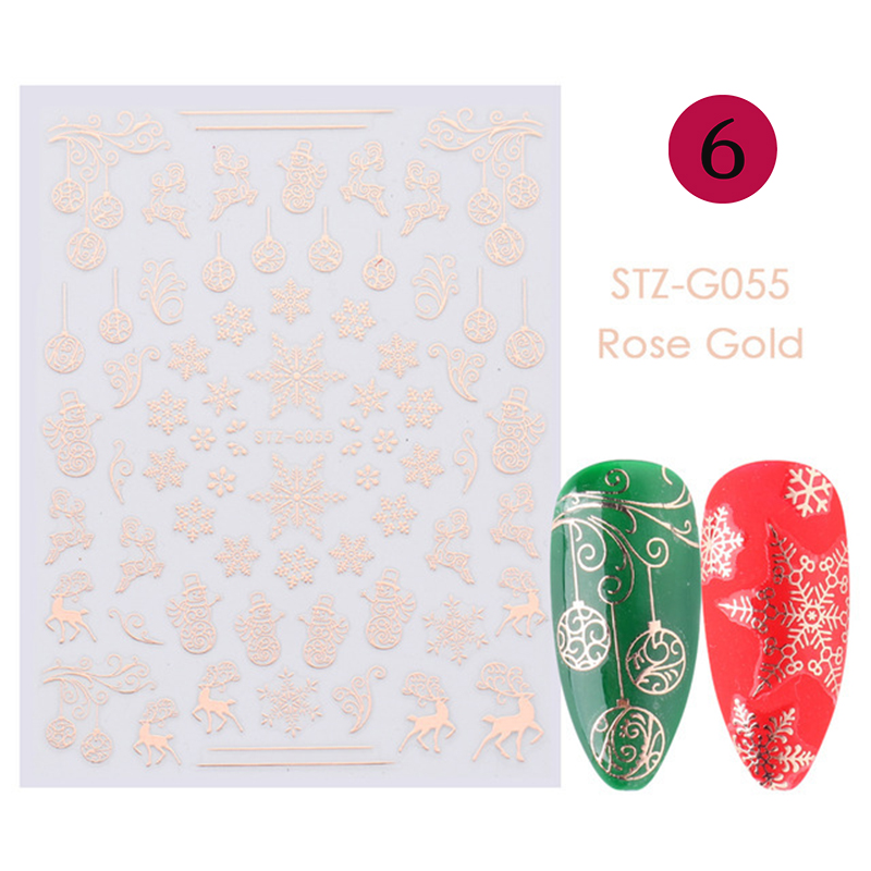 rose gold christmas nail sticker