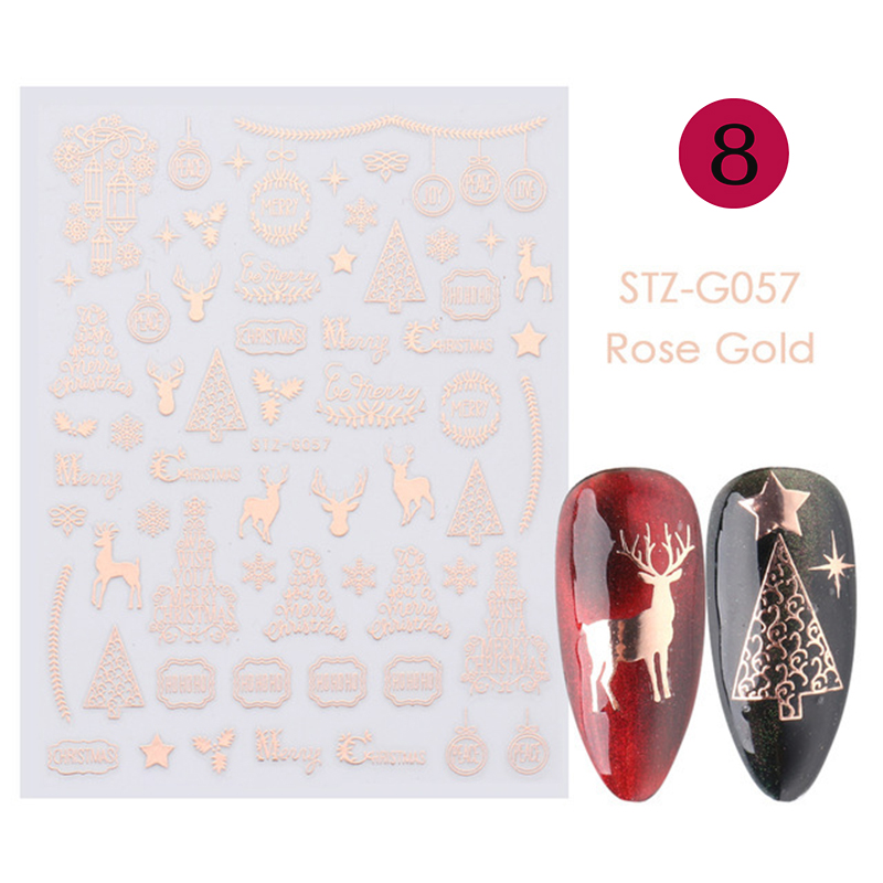 rose gold christmas nail sticker