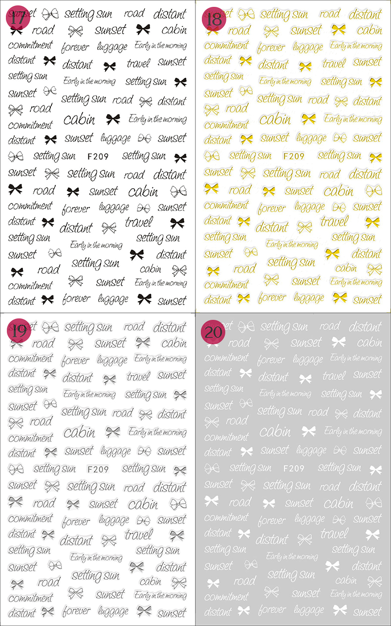 f205-212 2021 letter nail sticker