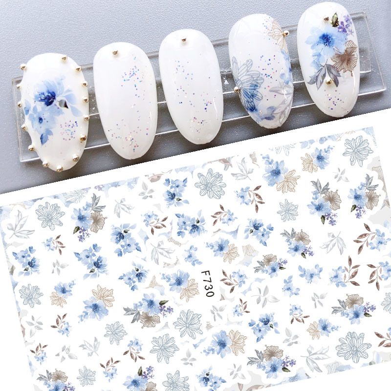 f728-737 2021 flower nail sticker