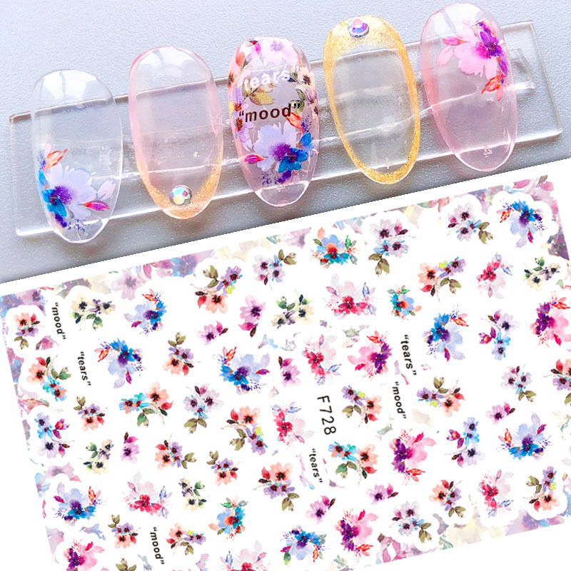 f728-737 2021 flower nail sticker