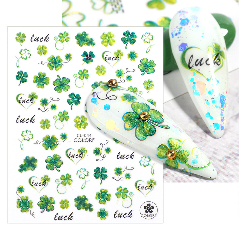 laser natural flower nail sticker