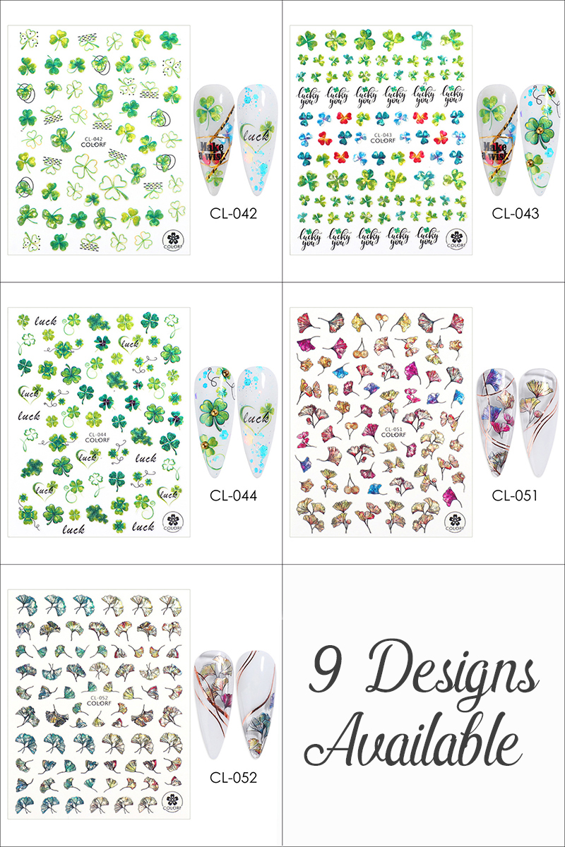 laser natural flower nail sticker