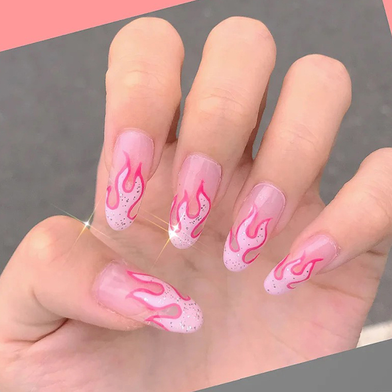 flame&fruit nail sticker