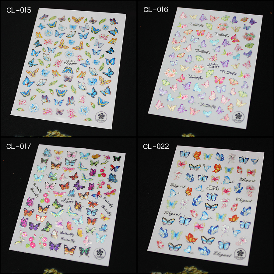 cl series butterfly nail stickers