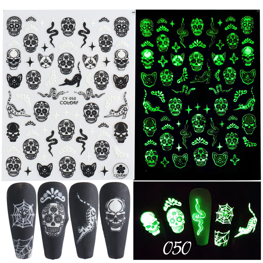 cy046-054 luminous halloween sticker