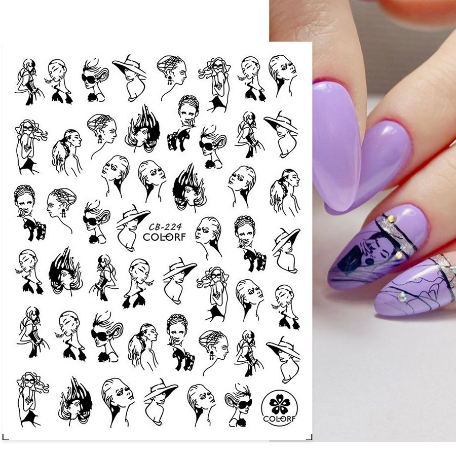 cb223-231 hand-painted nail sticker