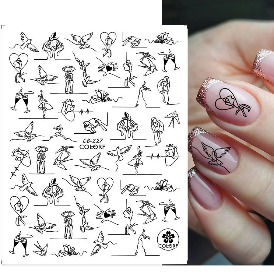 cb223-231 hand-painted nail sticker