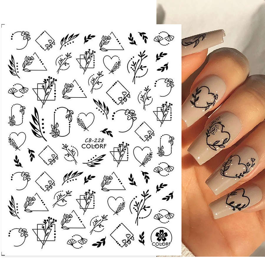 cb223-231 hand-painted nail sticker