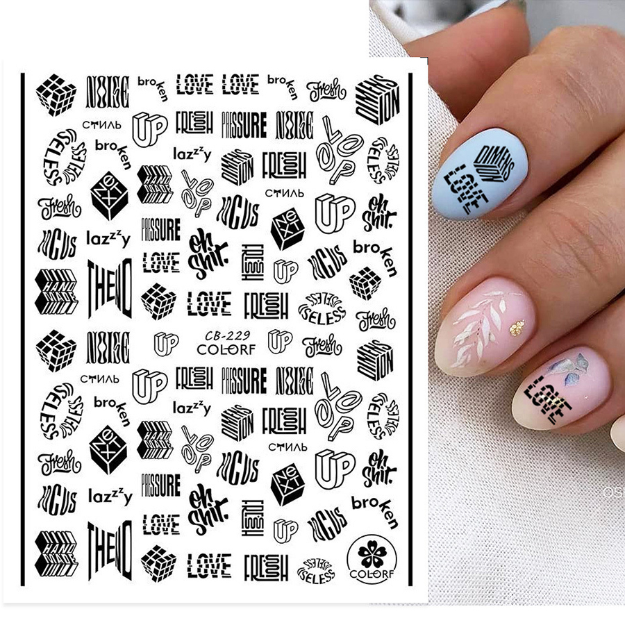 cb223-231 hand-painted nail sticker